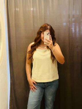 Light Yellow Embellished Women's Camisole